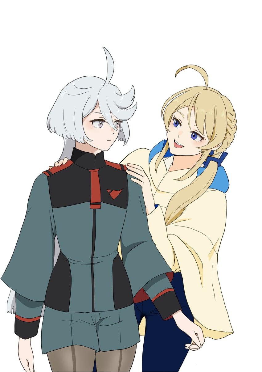 miorine rembran and yushura mirzakhani (gundam and 1 more) drawn by ismaisuke