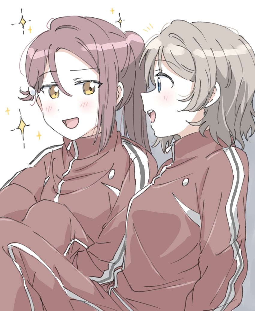 watanabe you and sakurauchi riko (love live! and 1 more) drawn by yuchi_(salmon-1000)