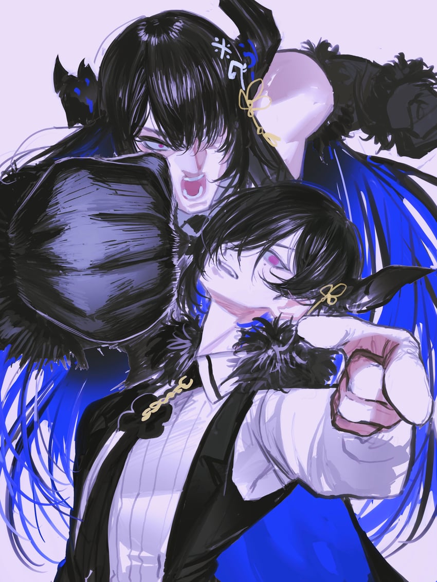 nerissa ravencroft and malphis ravencroft ii (hololive and 2 more) drawn by pungson_mori
