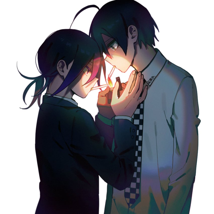 oma kokichi and saihara shuichi (danganronpa and 1 more) drawn by 50k_v3