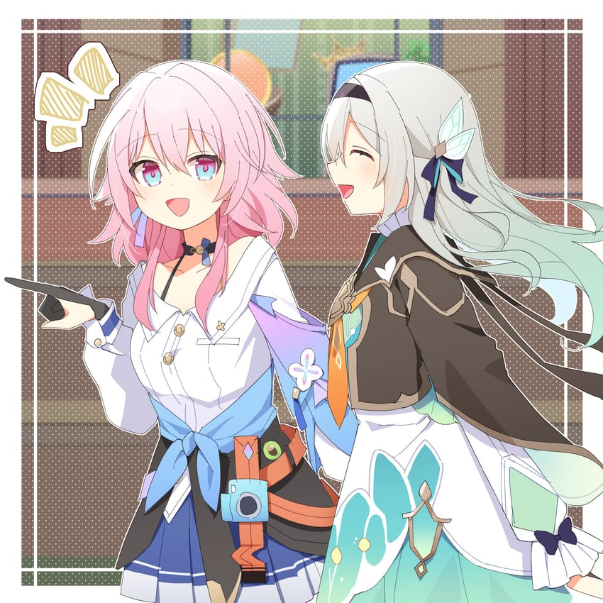 firefly and march 7th (honkai and 1 more) drawn by uwasewau