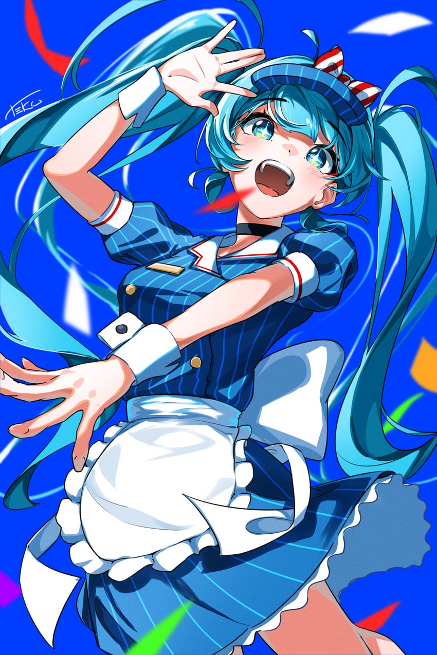 hatsune miku (vocaloid and 1 more) drawn by t3ku