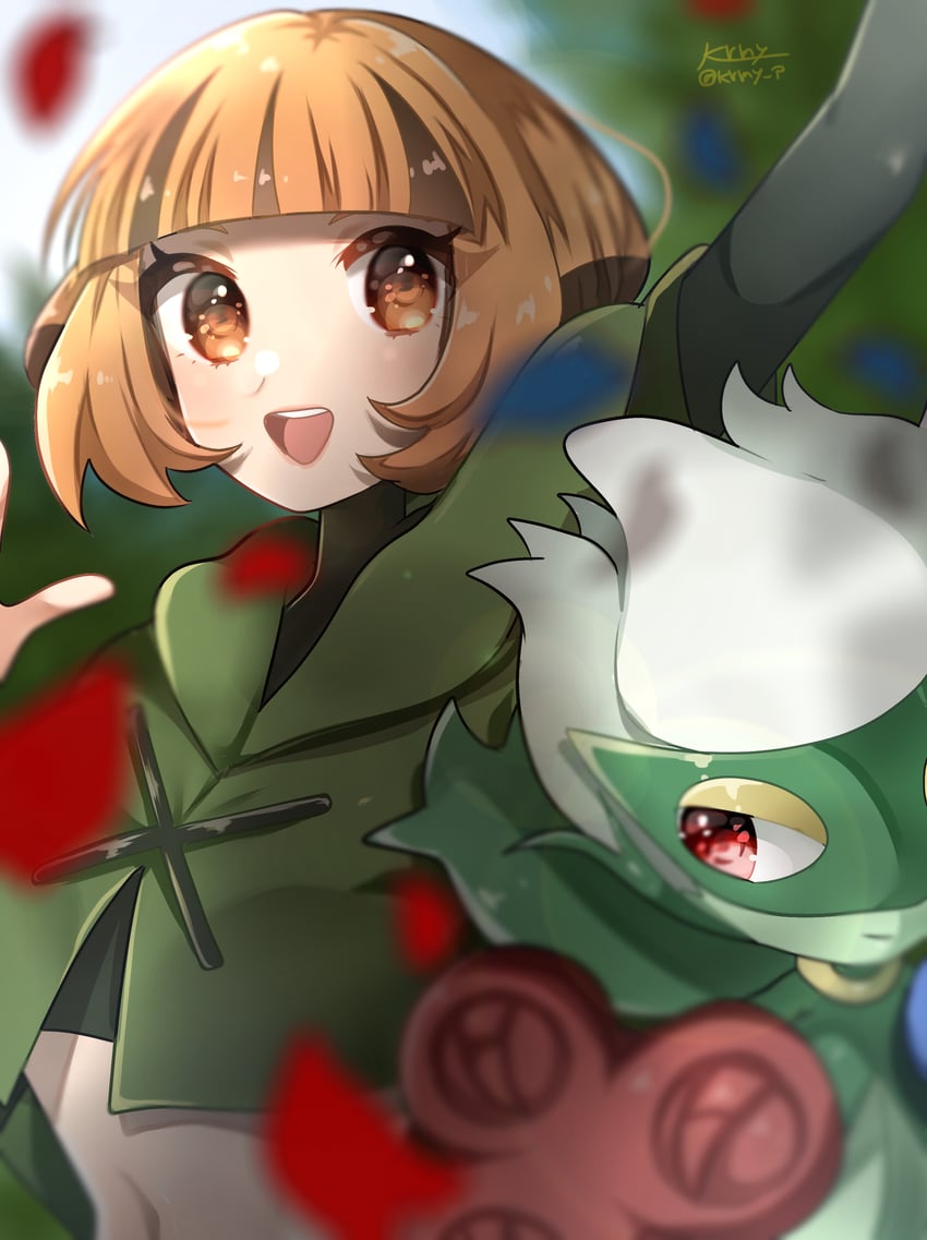 gardenia and roserade (pokemon and 1 more) drawn by kurumiya_(krmy_p)