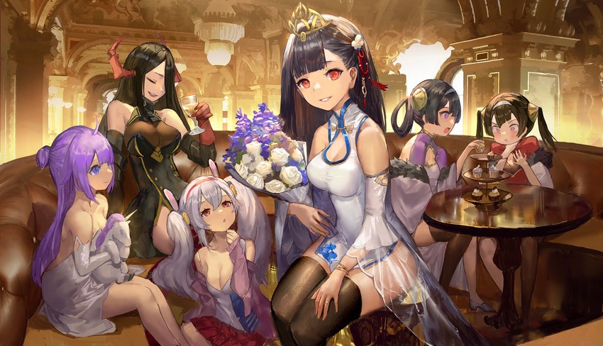 unicorn, laffey, friedrich der grosse, ping hai, ning hai, and 1 more (azur lane) drawn by messikid