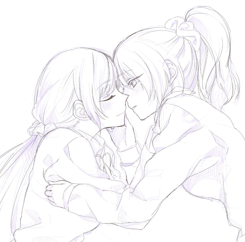tojo nozomi and ayase eli (love live! and 1 more) drawn by ikarin