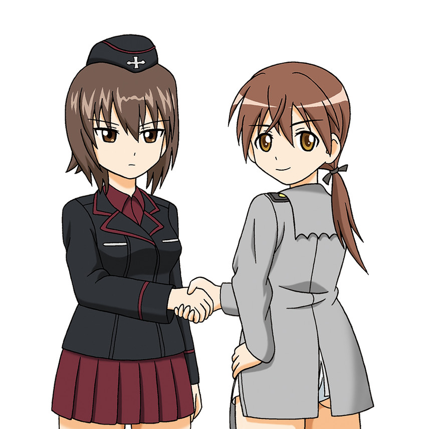 nishizumi maho and gertrud barkhorn (girls und panzer and 2 more) drawn by hoshino_banchou