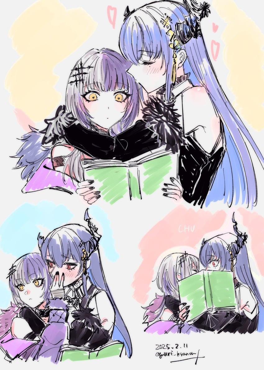 shiori novella and nerissa ravencroft (hololive and 1 more) drawn by yuri_kyanon