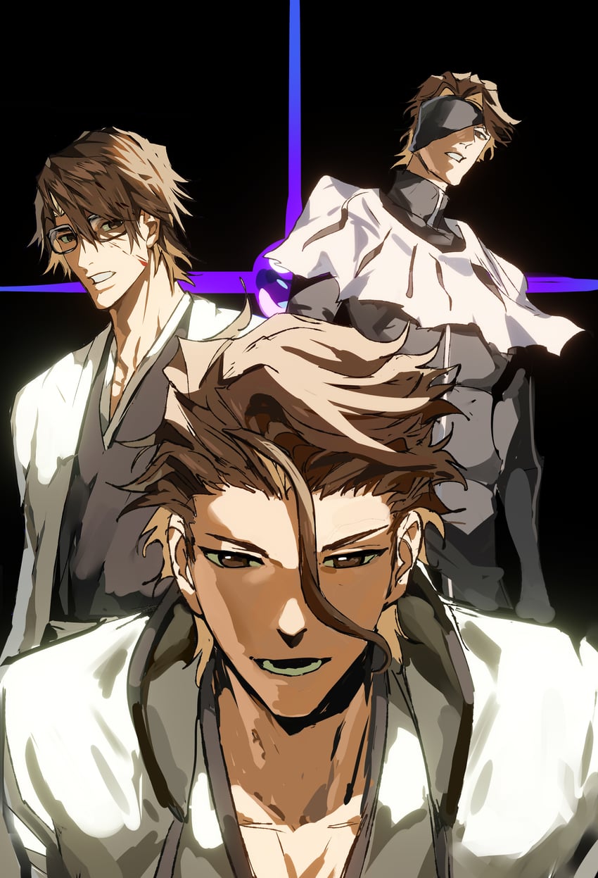 aizen sousuke (bleach and 1 more) drawn by xi_luo_an_ya