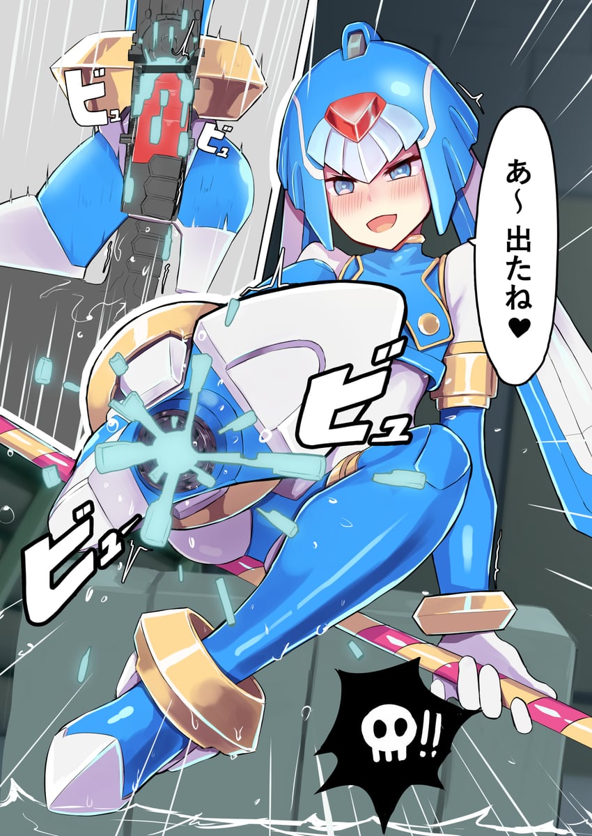 fairy leviathan and pantheon (mega man and 1 more) drawn by yilan_un