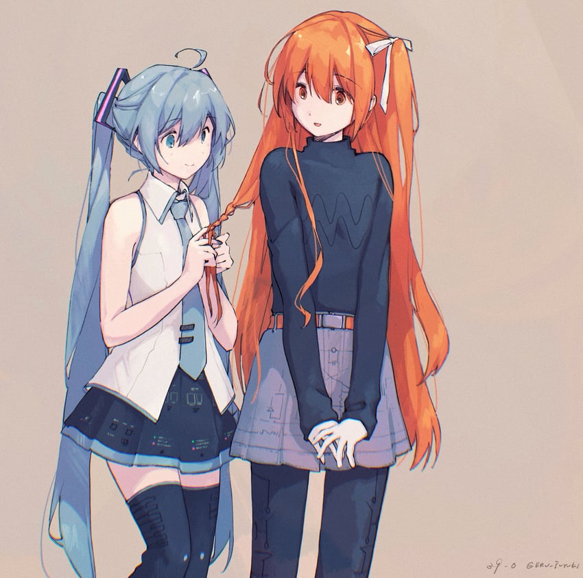 hatsune miku and adachi rei (vocaloid and 2 more) drawn by fuyuki_eru