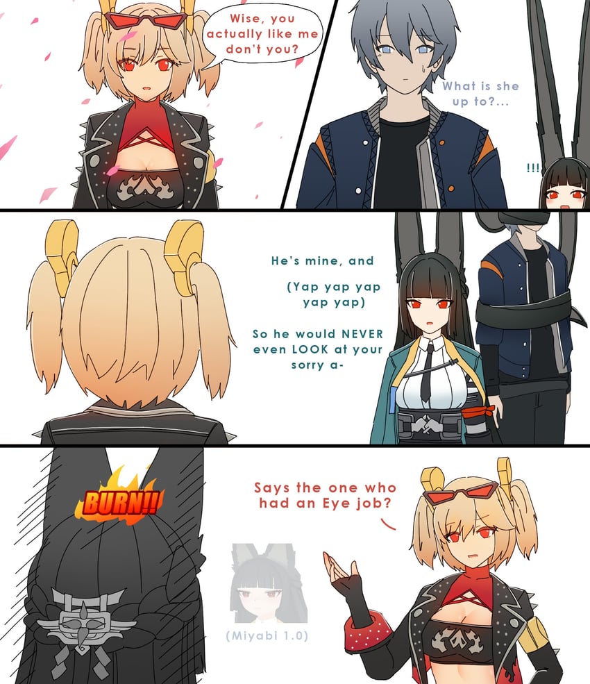 hoshimi miyabi, wise, and burnice white (zenless zone zero) drawn by dorahdew