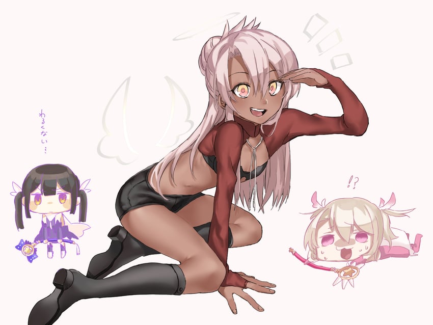 illyasviel von einzbern, chloe von einzbern, miyu edelfelt, prisma illya, magical ruby, and 1 more (fate and 1 more) drawn by ameman