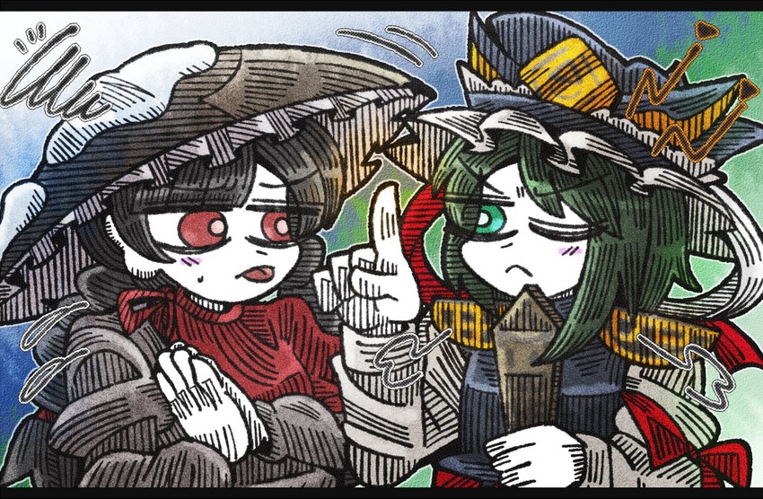 shiki eiki and yatadera narumi (touhou) drawn by suenari_(peace)