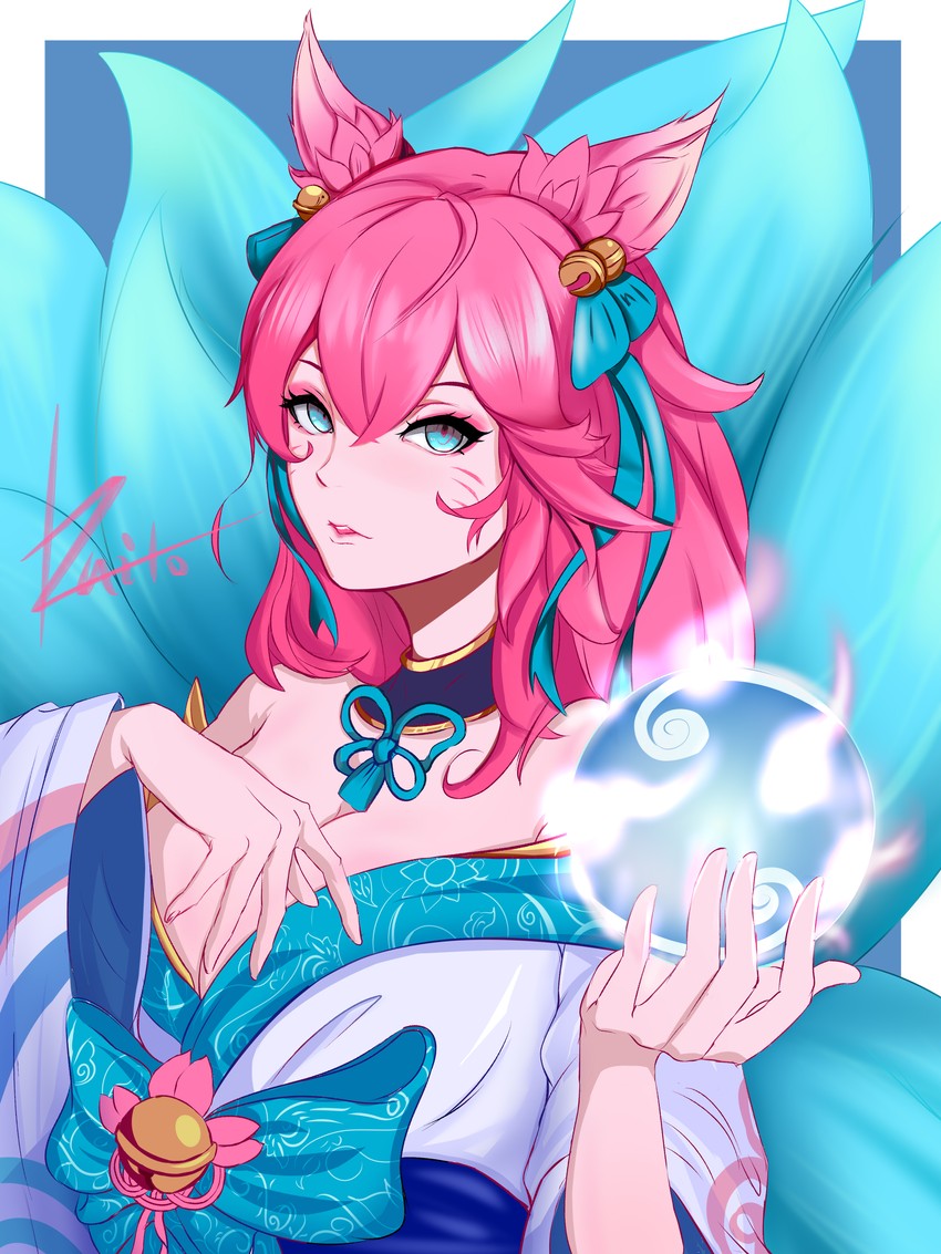 ahri and spirit blossom ahri (league of legends) drawn by wangali12345