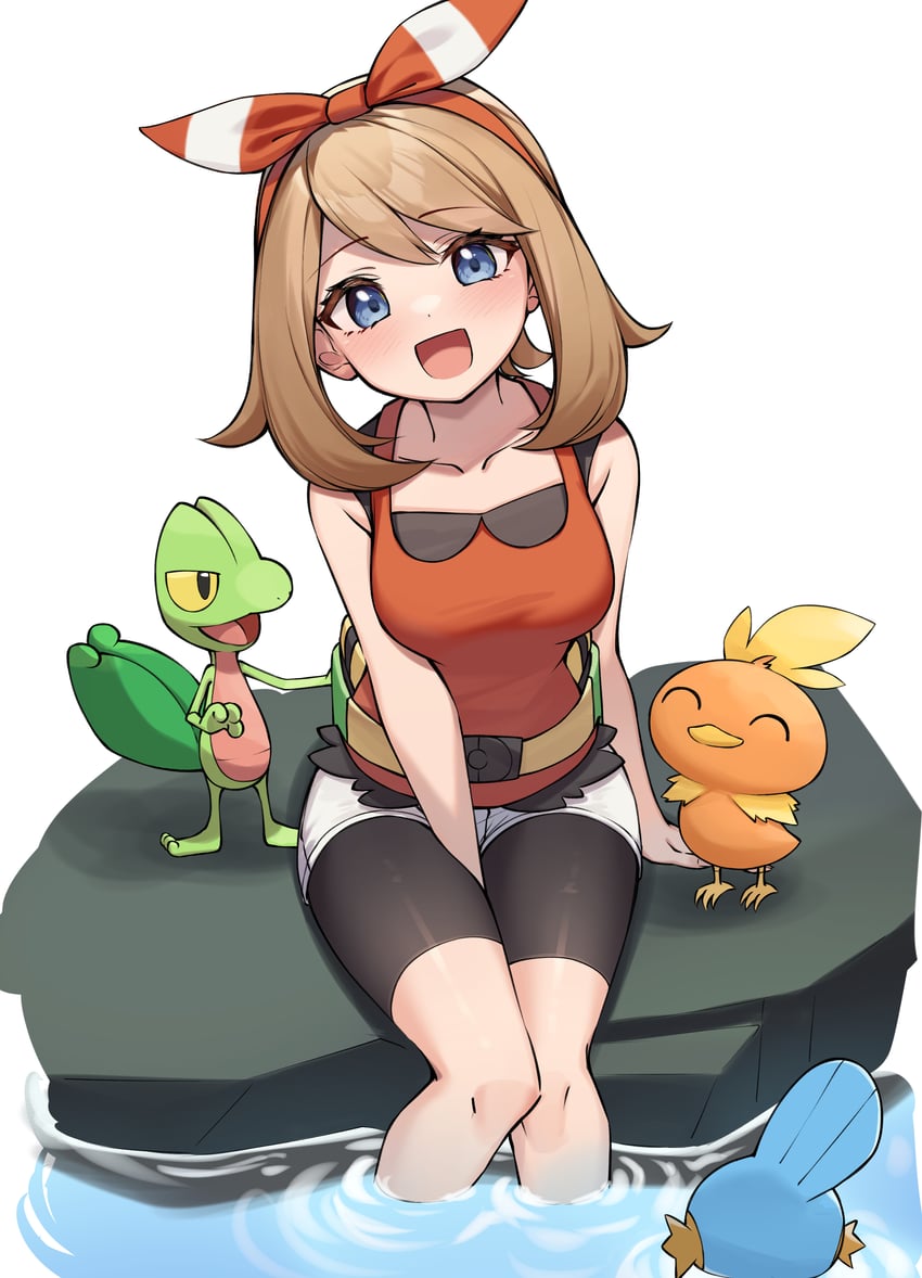 may, torchic, mudkip, and treecko (pokemon and 1 more) drawn by ziro_(zirorong)