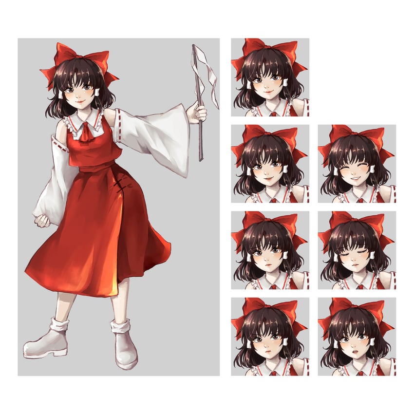 hakurei reimu (touhou and 1 more) drawn by hoshiringo0902