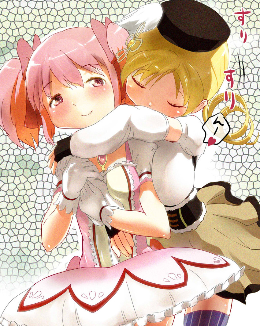 kaname madoka and tomoe mami (mahou shoujo madoka magica) drawn by ace_rocket