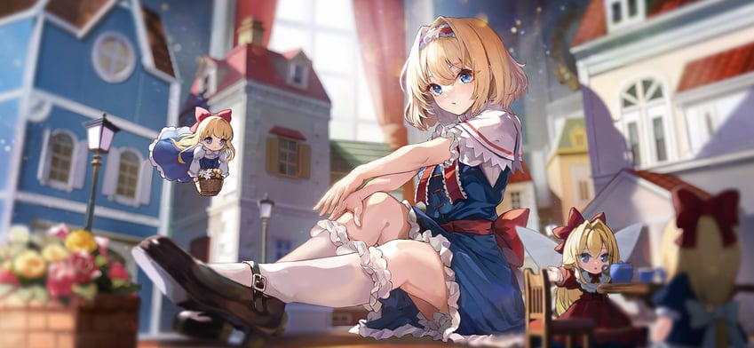 alice margatroid, shanghai doll, and hourai doll (touhou and 1 more) drawn by tocope