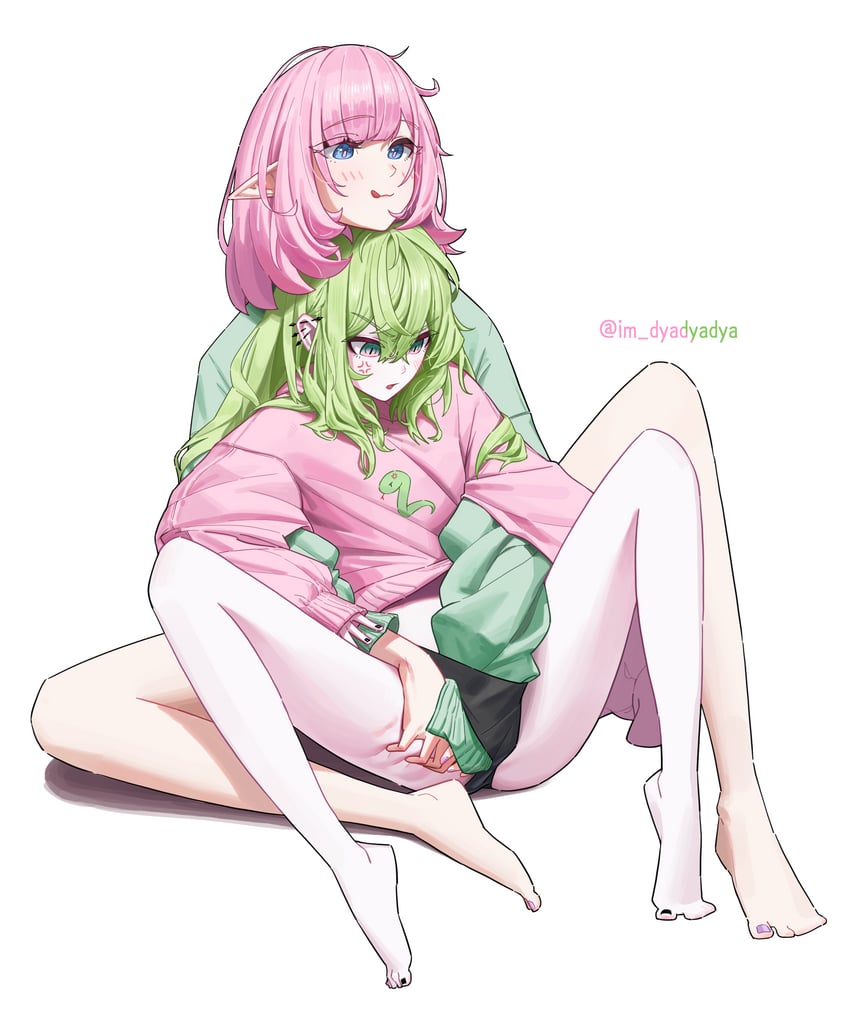 elysia and mobius (honkai and 1 more) drawn by dyadyadya