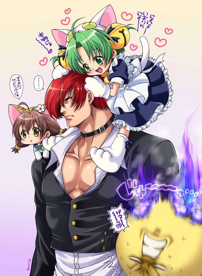 dejiko, yagami iori, puchiko, and gema (the king of fighters and 2 more) drawn by miru_(mill_36)