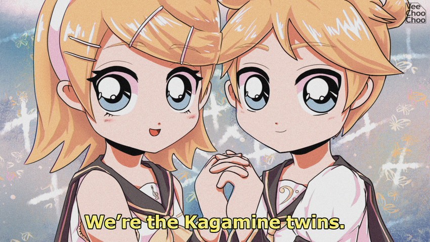 kagamine rin and kagamine len (vocaloid) drawn by veechoochoo