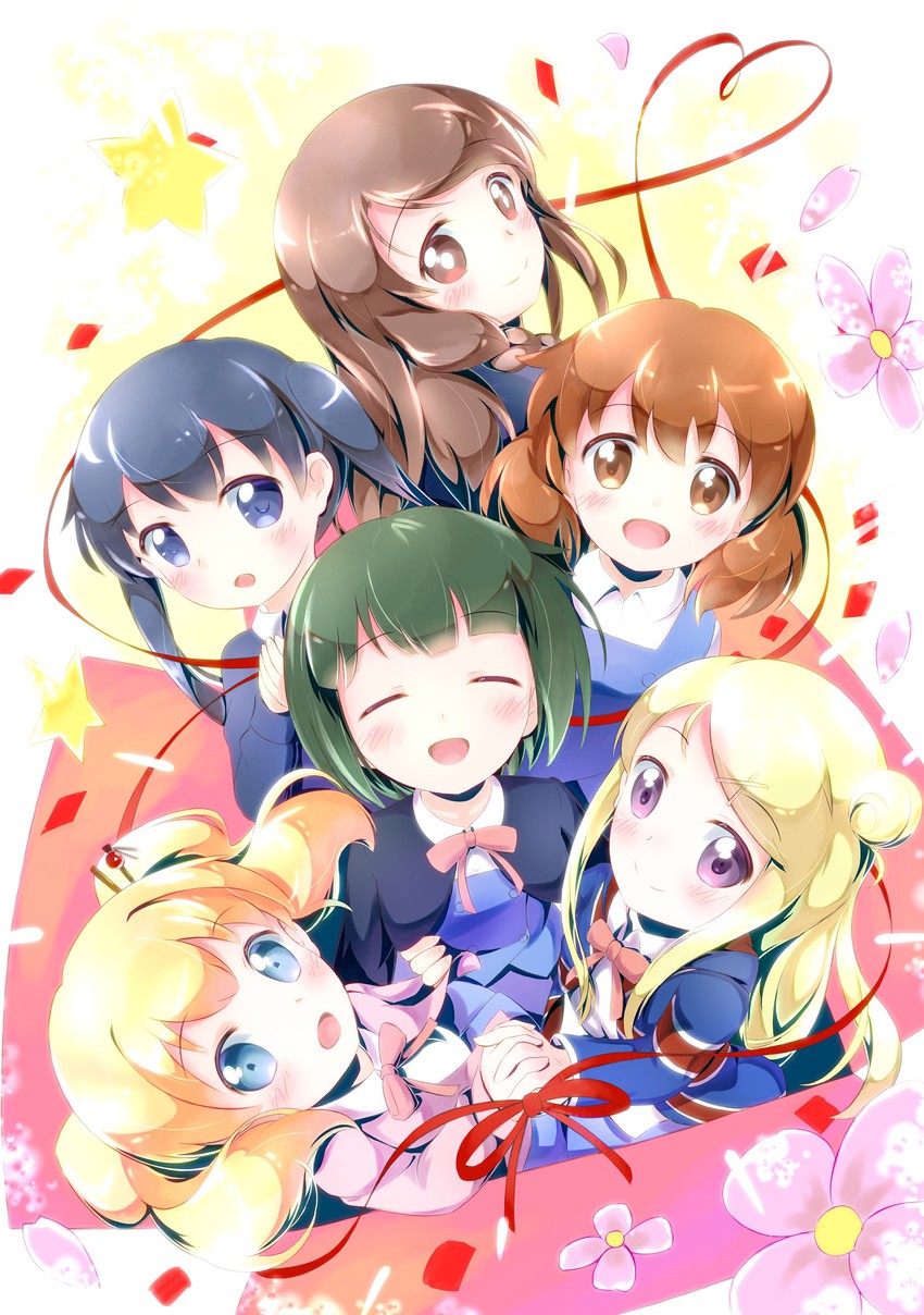 kujou karen, alice cartelet, komichi aya, oomiya shinobu, inokuma youko, and 1 more (kin-iro mosaic) drawn by aji_tama