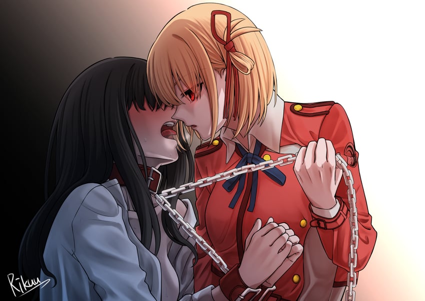 nishikigi chisato and inoue takina (lycoris recoil) drawn by kurokawa_rikuu