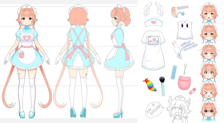 pillowdear and piwwo (indie virtual youtuber) drawn by pillowdear_(artist)