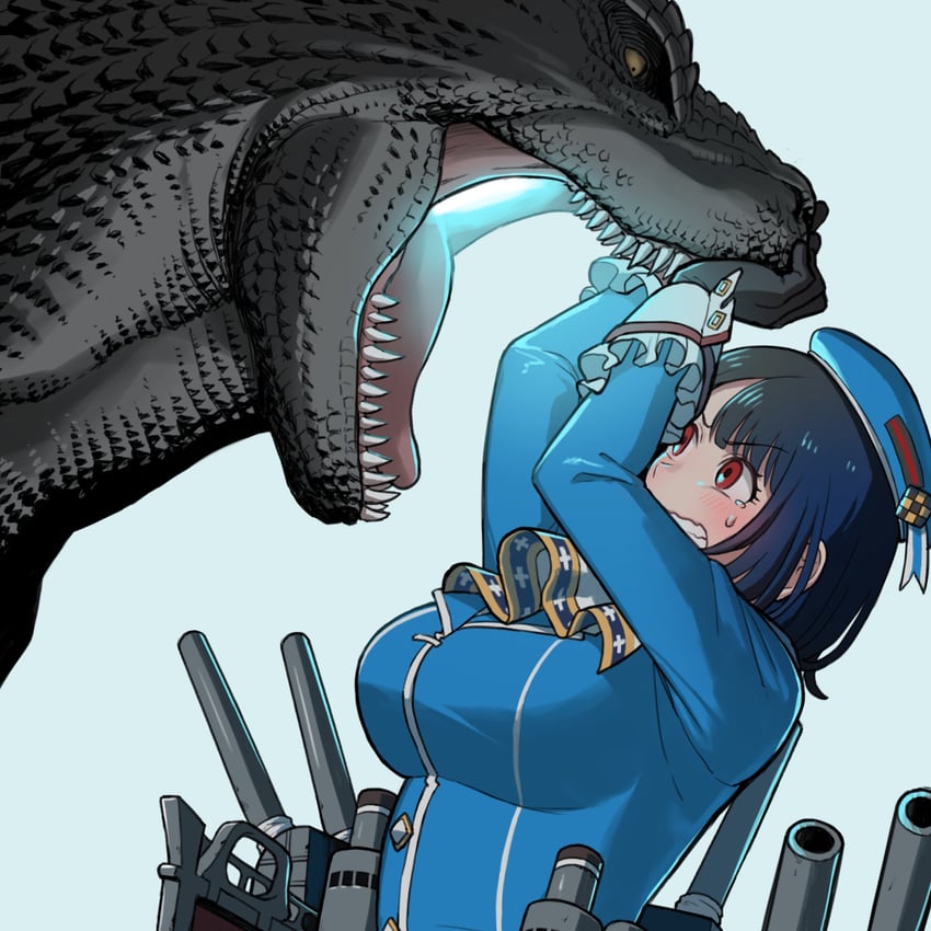 takao and godzilla (kantai collection and 2 more) drawn by nishikino_kee