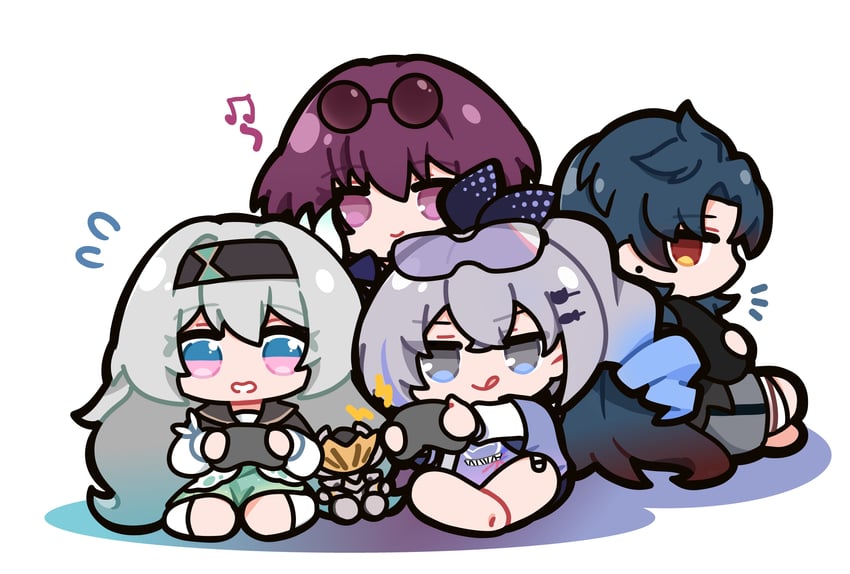 firefly, kafka, silver wolf, blade, and sam (honkai and 1 more) drawn by youtho