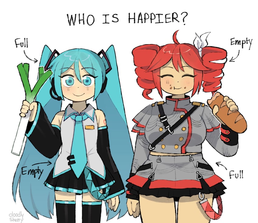hatsune miku and kasane teto (vocaloid and 2 more) drawn by mitsuko_tan