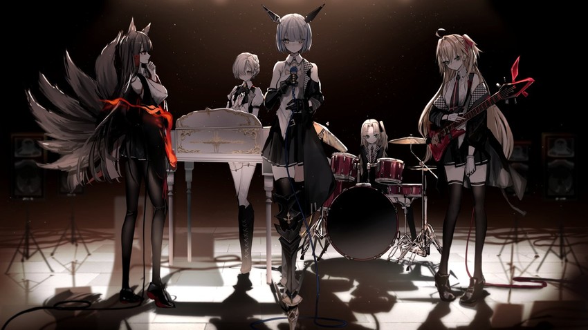 akagi, cleveland, sheffield, admiral hipper, and gascogne (azur lane) drawn by narue