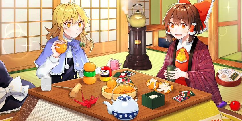 hakurei reimu and kirisame marisa (touhou and 1 more) drawn by 13_(spice!!)