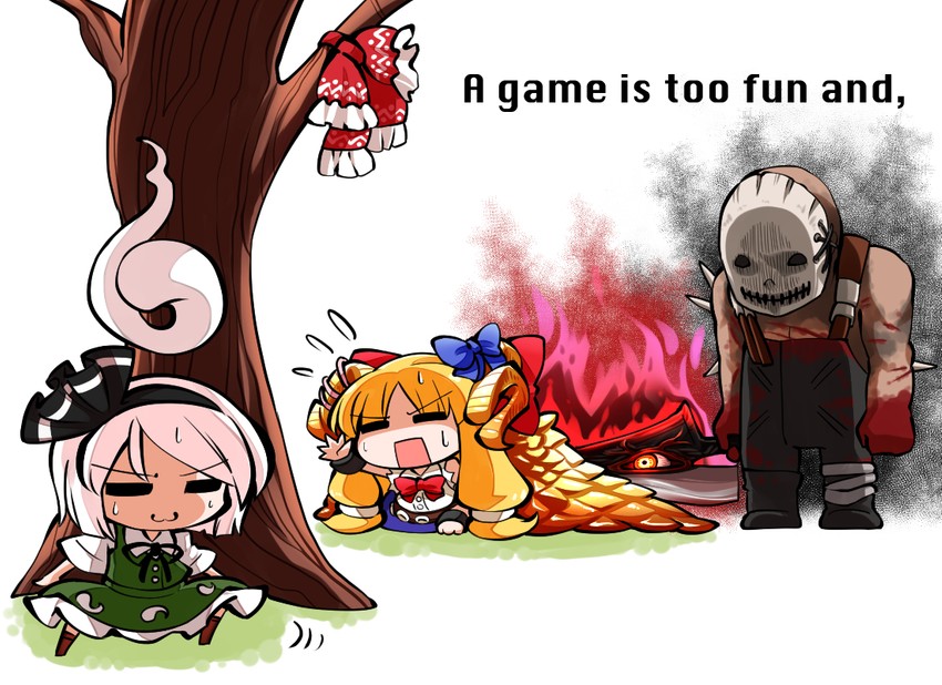 konpaku youmu, ibuki suika, kulve taroth, and the trapper (touhou and 4 more) drawn by kashuu_(b-q)