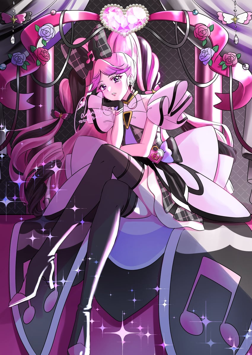 meroron and cure kiss (precure and 1 more) drawn by runoha_0516
