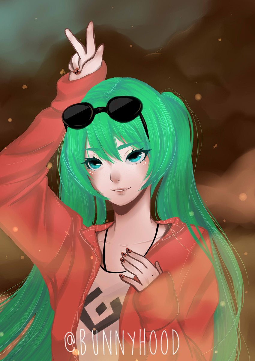 hatsune miku (vocaloid and 1 more) drawn by bnnyhood
