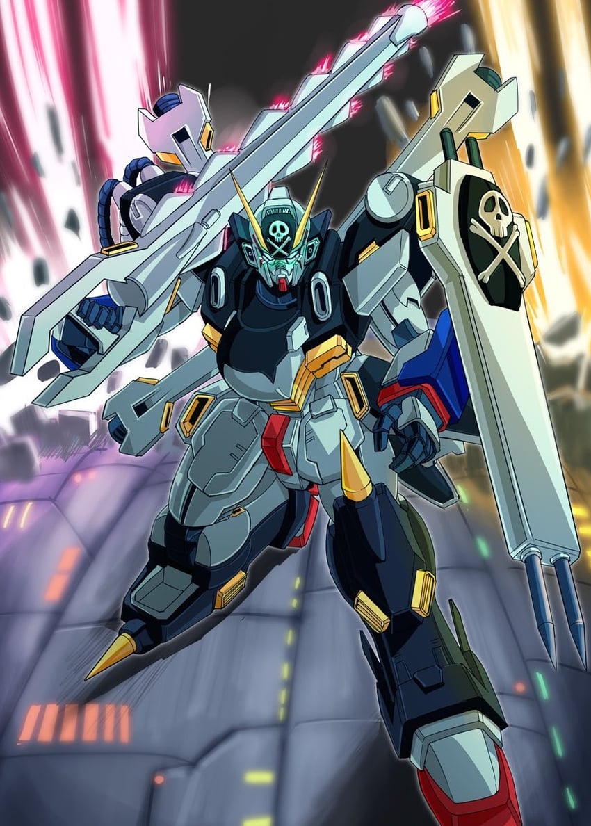 crossbone gundam x-1 full armor (gundam and 1 more) drawn by kin-san_(sasuraiga)