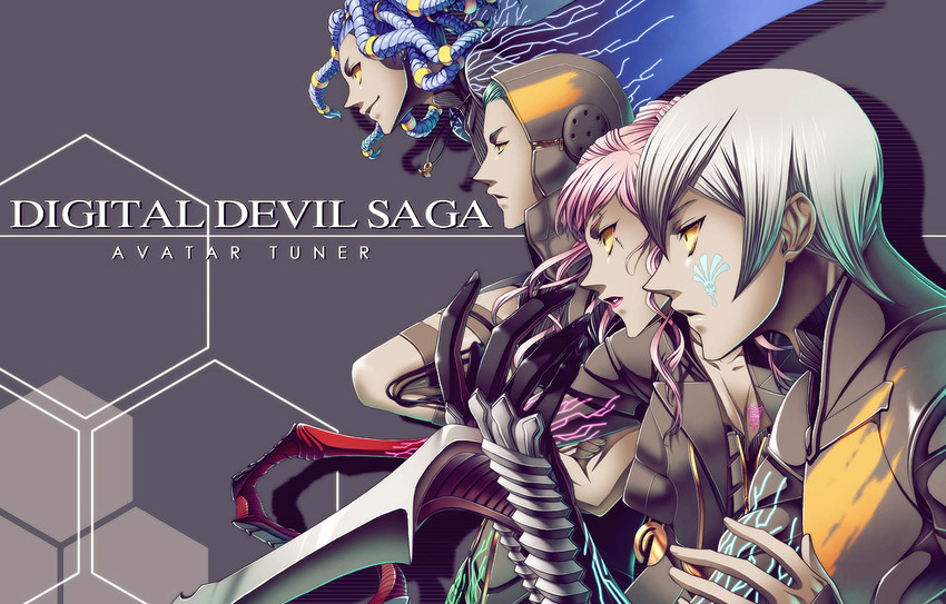 serph, argilla, gale, and cielo (digital devil saga) drawn by ouno_mayumi