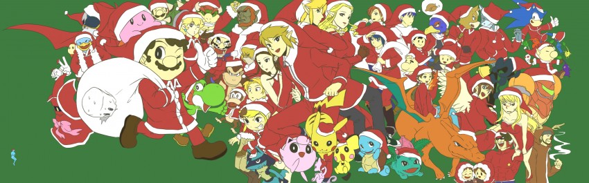 link, pikachu, princess zelda, kirby, princess peach, and 49 more (pokemon and 29 more) drawn by saiba_(henrietta)