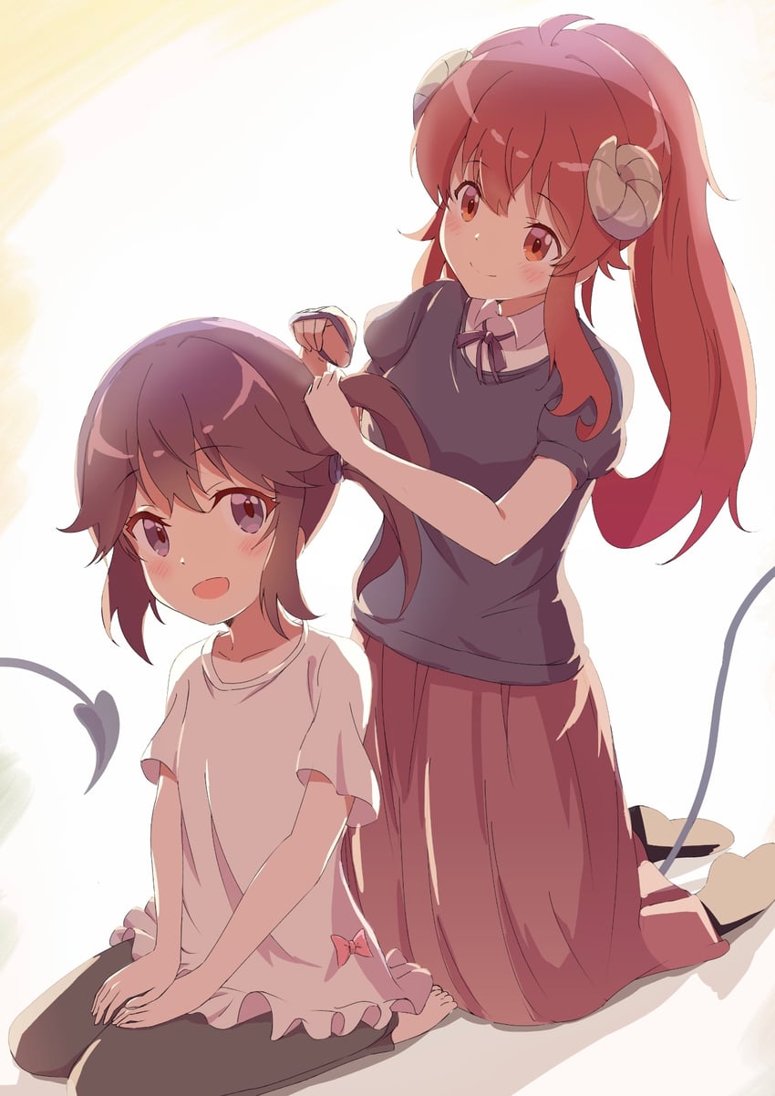 yoshida yuuko and yoshida ryouko (machikado mazoku) drawn by kaai_yuu