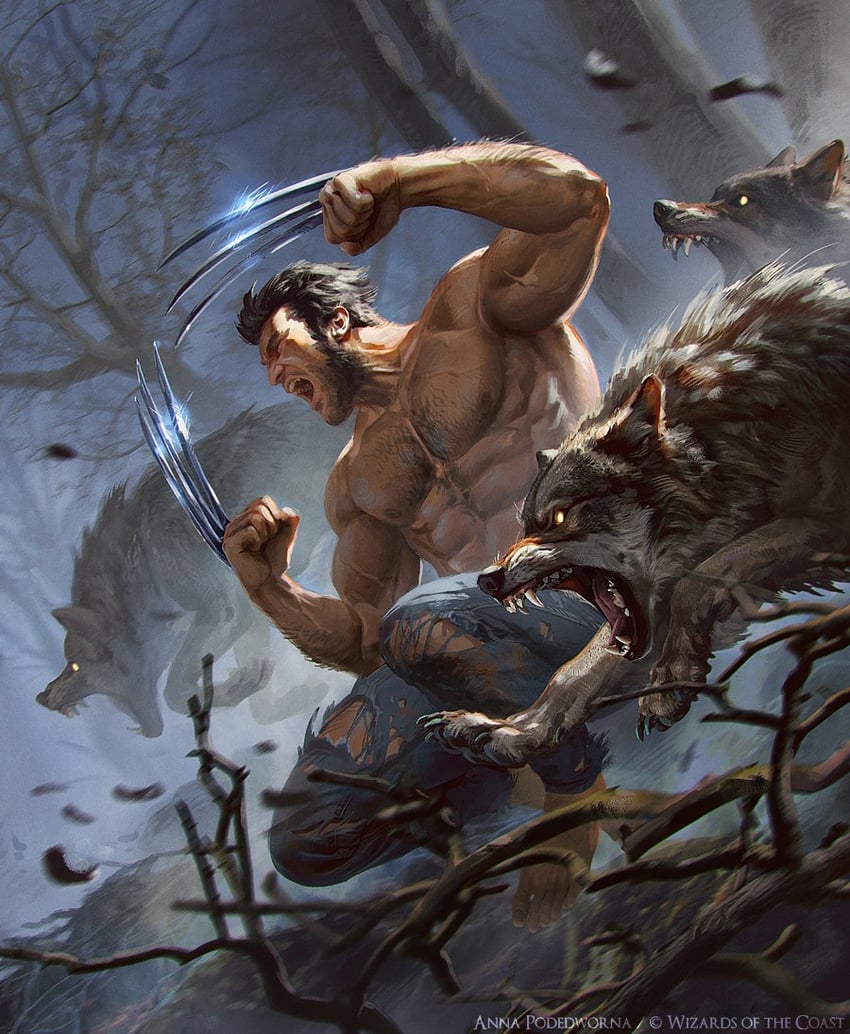 wolverine and james howlett (marvel and 1 more) drawn by akreon