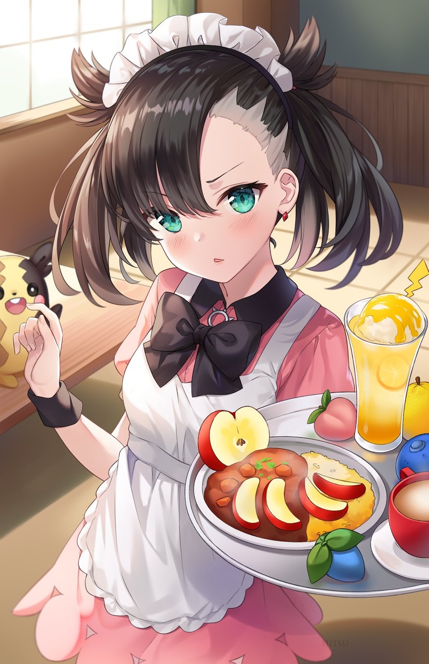 marnie and morpeko (pokemon and 1 more) drawn by hitsukuya
