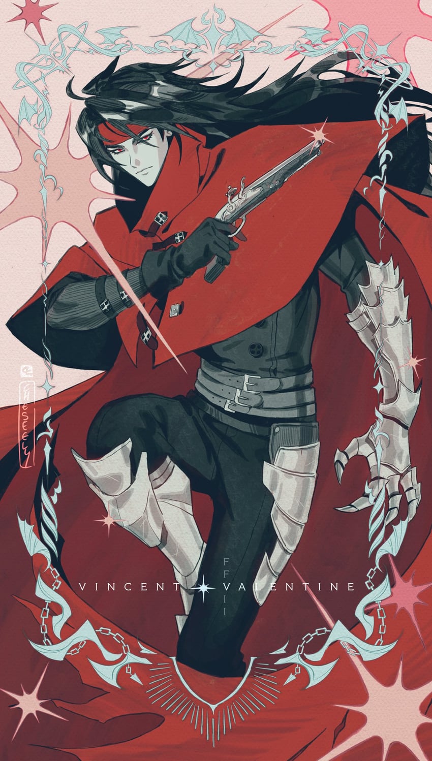 vincent valentine (final fantasy and 3 more) drawn by cheseely