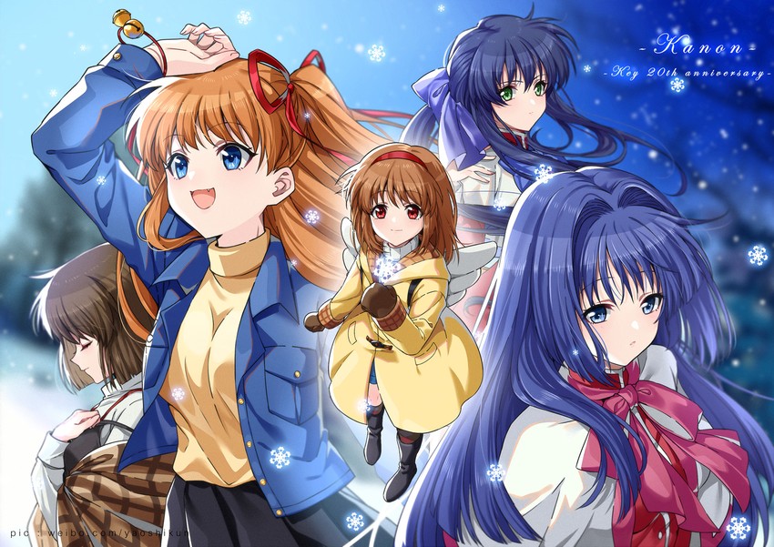 tsukimiya ayu, minase nayuki, sawatari makoto, kawasumi mai, and misaka shiori (kanon and 1 more) drawn by yaoshi_jun
