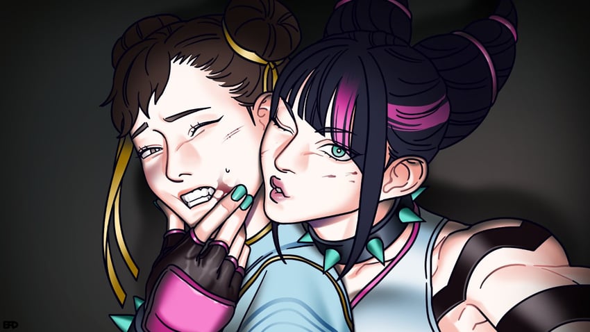 chun-li and han juri (street fighter and 1 more) drawn by efd