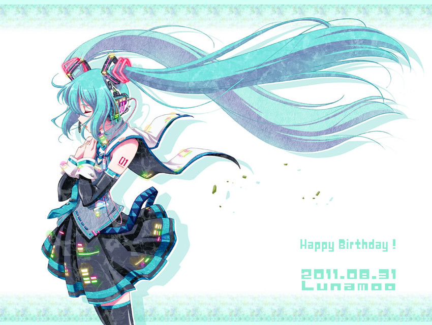 hatsune miku (vocaloid and 1 more) drawn by lunamoon