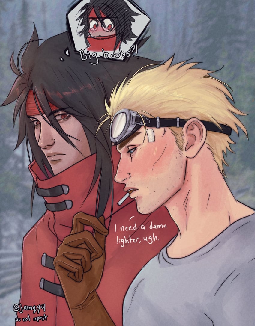 vincent valentine and cid highwind (final fantasy and 1 more) drawn by jamqyu