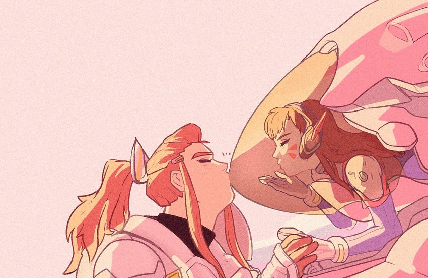 d.va and brigitte (overwatch and 1 more) drawn by buba