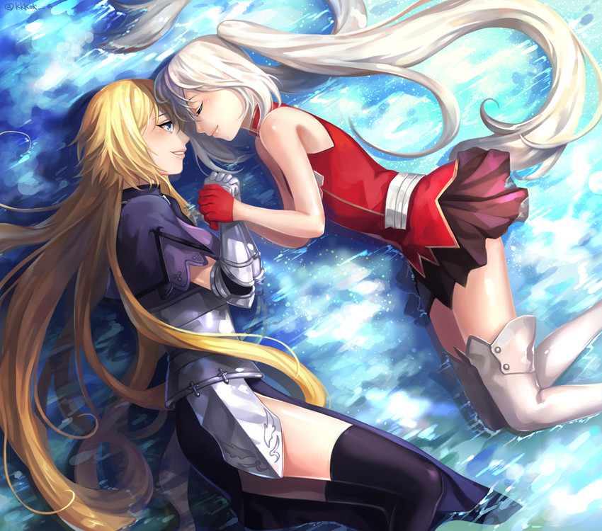 jeanne d'arc and marie antoinette (fate and 2 more) drawn by kkkok_a