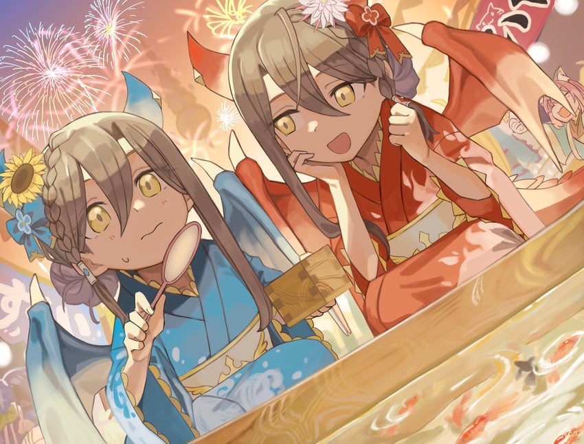 tamaki, lind, and wurm (princess connect!) drawn by tyaui_(xjju4435)